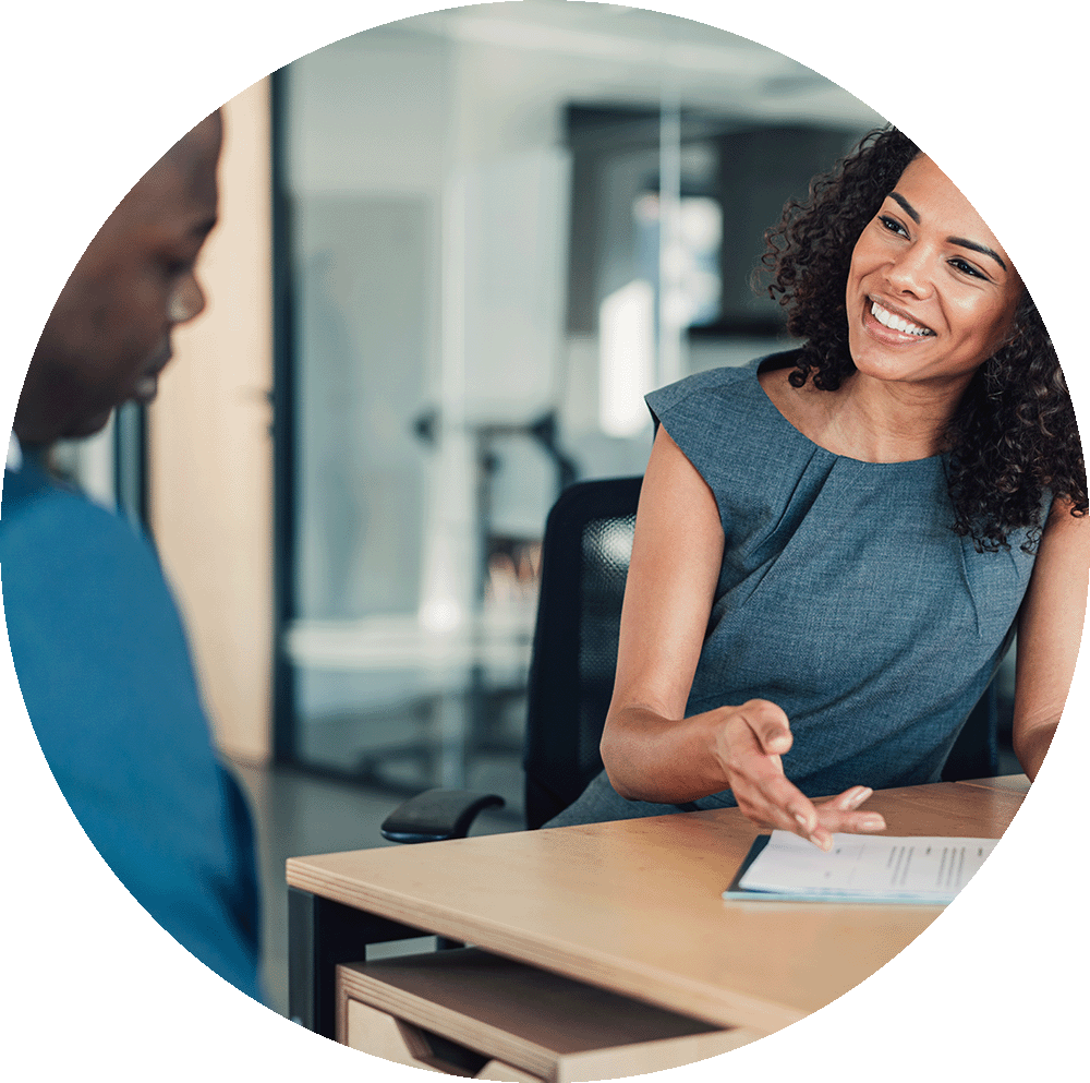 financial planner with client